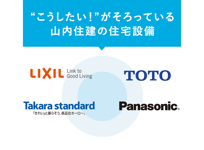 “こうしたい！”がそろっている 山内住建の住宅設備